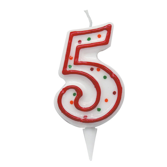 BIG PARTY - CC06035 - Candelina Zuccherino - numero 5 - H 8.5 cm - Big  party