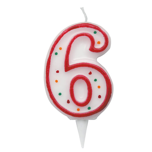 BIG PARTY - CC06036 - Candelina Zuccherino - numero 6 - H 8.5 cm - Big  party