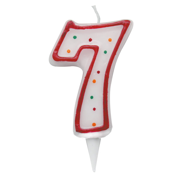 BIG PARTY - CC06037 - Candelina Zuccherino - numero 7 - H 8.5 cm - Big  party