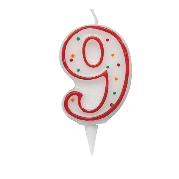 BIG PARTY - CC06039 - Candelina Zuccherino - numero 9 - H 8.5 cm - Big  party