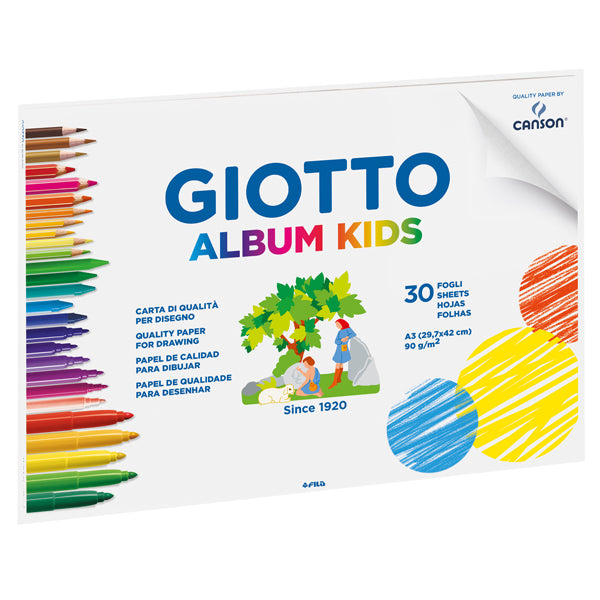 GIOTTO - 580300 - Album Little Kids 2+ - A3 - 90gr - 30 fogli - Giotto