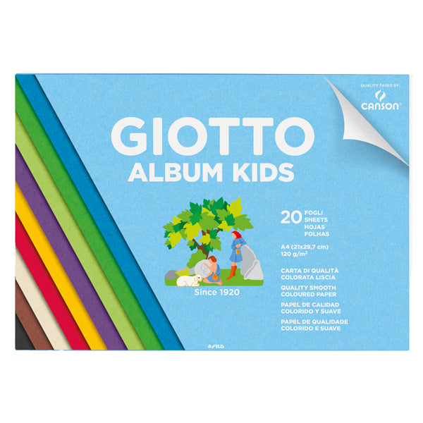 GIOTTO - 580700 - Album Kids Carta Carta colorata 2+ - A4 - 120gr - 20 fogli - Giotto