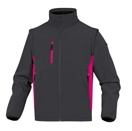 DELTAPLUS - MYSE2GFTM - Giacca Softshell MySen 2 - tessuto Softshell-poliestere-elastan - taglia M - grigio-fucsia - Deltaplus