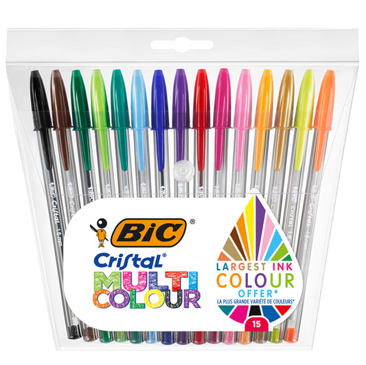 BIC - 964899 - Penna sfera Cristal  multicolor - punta 1,6 mm - colori assortiti - Bic - conf. 15 pezzi