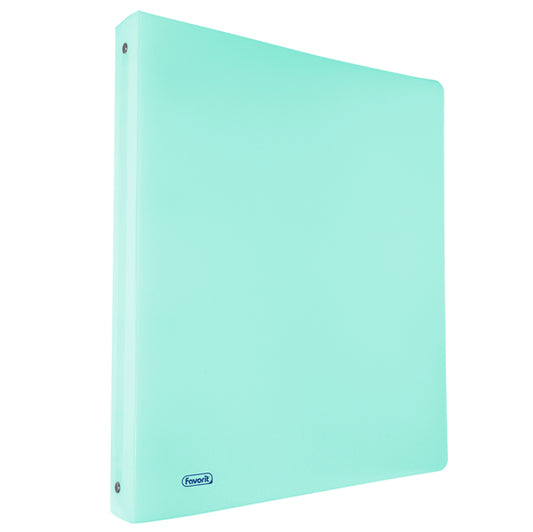 FAVORIT - 400116640 - Raccoglitore Pastel - PPL - 22x30 cm - dorso 3 cm - 4 anelli 30 mm - azzurro - Favorit