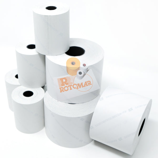 ROTOMAR - FSBTFBPA62530 - Rotolo per bilancia - carta termica BPA free - 62,5 mm x 30 mt - diametro esterno 50 mm - anima 12 mm - Rotomar - blister 10 pezzi