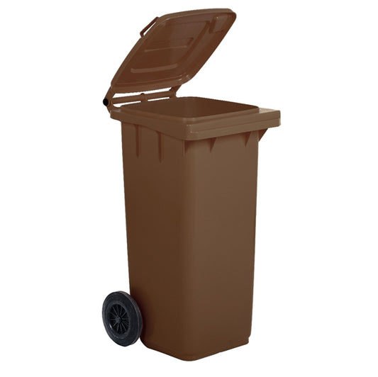 MobilPlastic - 1-120-5-BRB - Bidone carrellato - 48x55x93 cm - 120 L - marrone - Mobil Plastic