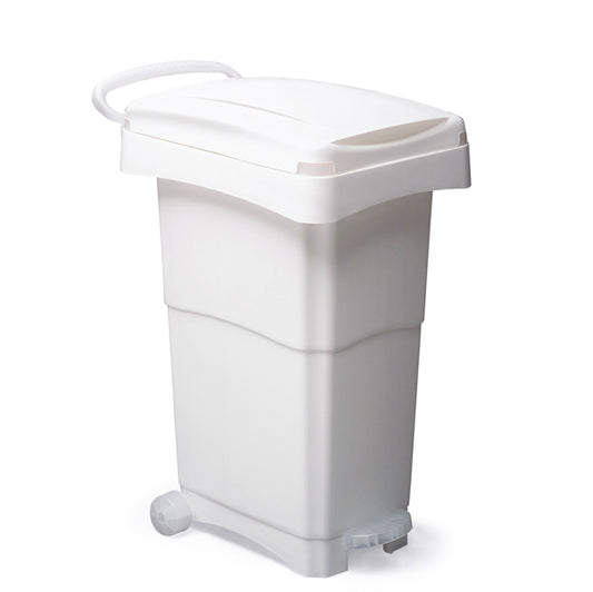 MobilPlastic - 151-BIL - Bidone mobile a pedale - 40x65x81 cm - 80 L - PPL - bianco - Mobil Plastic