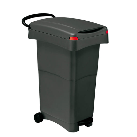 MobilPlastic - 151-GRN - Bidone mobile a pedale - 80 L - 40x65x81 cm - PPL - grigio - Mobil Plastic