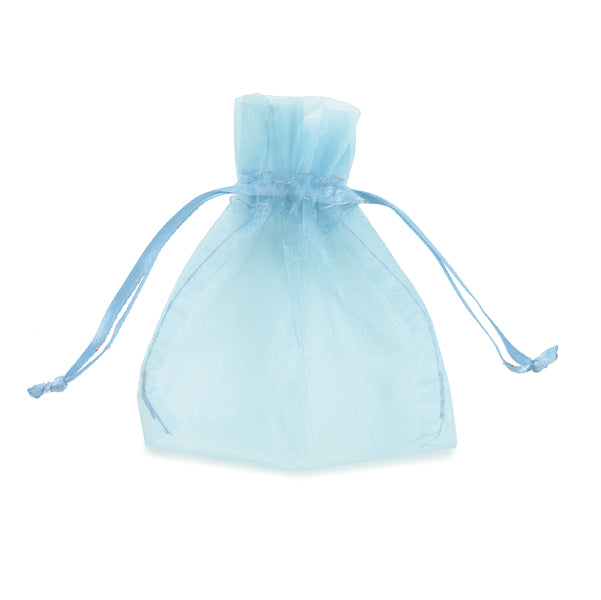 PNP - UL550DLL02VCE - Sacchetti bomboniera Milly - 8,5 x 10 cm - organza - celeste - PNP - conf. 20 pezzi
