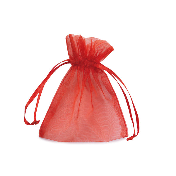 PNP - UL550DLL02VRO - Sacchetti bomboniera Milly - 8,5 x 10 cm - organza - rosso - PNP - conf. 20 pezzi