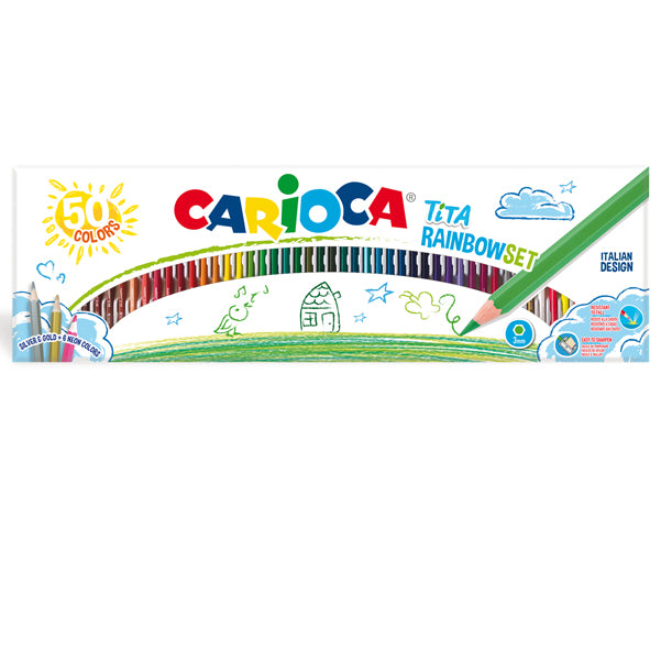 CARIOCA - 42990 - Matite colorate Tita Rainbow - colori assortiti - Carioca - scatola 50 pezzi