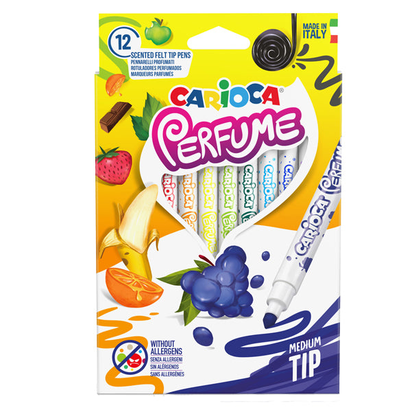 CARIOCA - 42672 - Pennarelli Perfume - punta 4,0 mm - colori assortiti - Carioca - astuccio 12 pezzi
