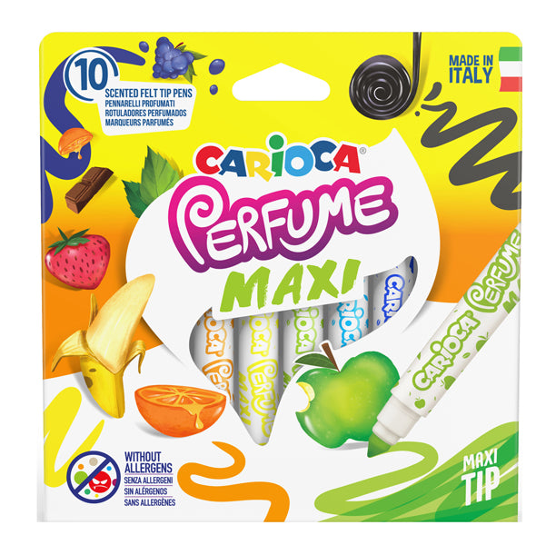 CARIOCA - 42989 - Pennarelli Perfume Maxi - punta 7,0mm - colori assortiti  - Carioca - astuccio 10 pezzi