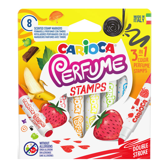 CARIOCA - 42988 - Pennarelli Perfume Stamps - punta doppia 7,0 mm - colori assortiti - Carioca - astuccio 8 pezzi
