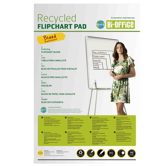 BI-OFFICE - FL0325003 - Blocchi per lavagna Earth - 65 x 98 cm - 20 fg - bianco - Bi-Office
