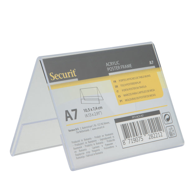 SECURIT - PFT-ACV-A7 - Display a V in plastica - 7,8 x 10,6 x 6,7 cm (A7) - Securit