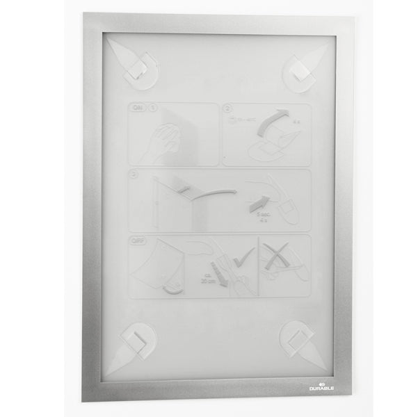 DURABLE - 4843-23 - Cornice adesiva - Duraframe Wallpaper - A4 - 21 x 29,7 cm - argento - Durable
