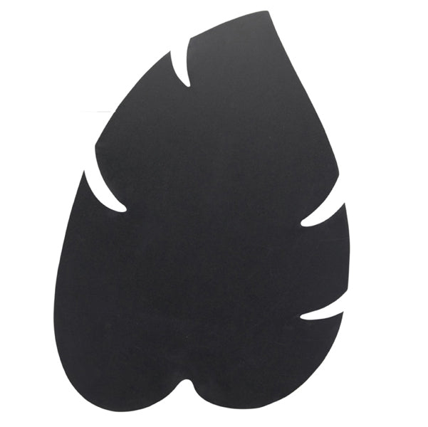 SECURIT - FB-LEAF - Lavagna Silhouette da parete - 43,8 x 29,6 cm - forma foglia - nero - Securit
