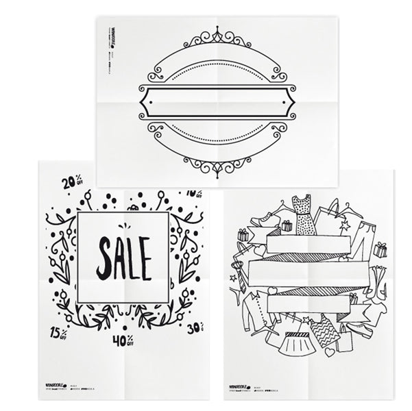 SECURIT - WD-3A2-SP - Stencil - foglio A2 - 'SCONTI' - Securit - set 3 pezzi