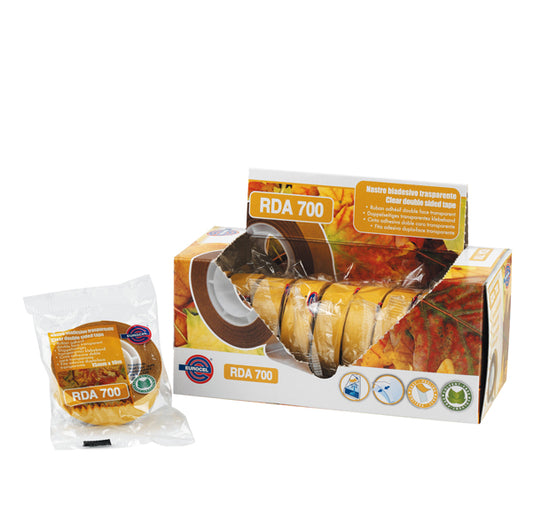 EUROCEL - 046014147 - Nastro biadesivo 700RDA - 1,5 cm x 10 m - trasparente - Eurocel