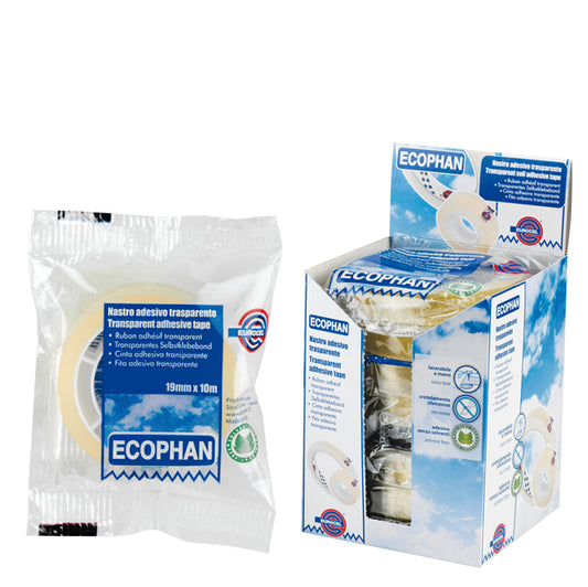 EUROCEL - 001416197 - Nastro adesivo Ecophan - in caramella - 1,9 cm x 10 m - trasparente - Eurocel