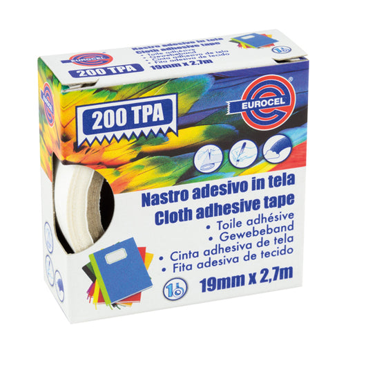 EUROCEL - 016214194 - Nastro adesivo telato TPA 200 - 1,9 cm x 2,7 m - rosso - Eurocel