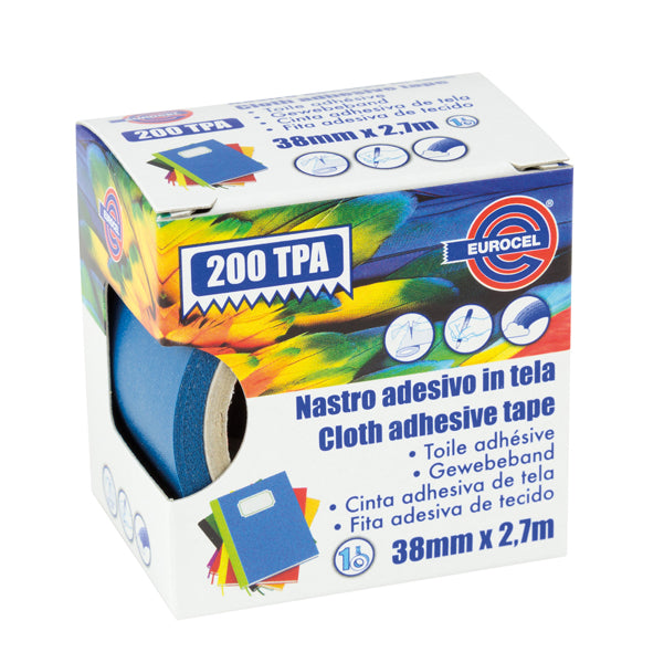 EUROCEL - 016614314 - Nastro adesivo telato TPA 200 - 3,8 cm x 2,7 m - blu - Eurocel