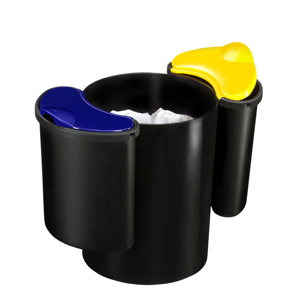 CEP - 1005160011 - Cestino raccolta differenziata 516 - altezza 33,7 cm - diametro 26 cm -  nero-giallo-blu - Cep