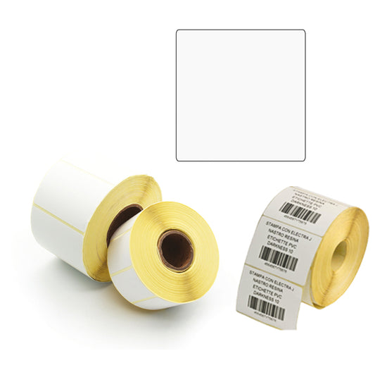 PRINTEX - ETE100100 - Etichette per trasferimento termico diretto - 1 pista - 100 x 100 mm - Printex - rotolo da 500 pezzi