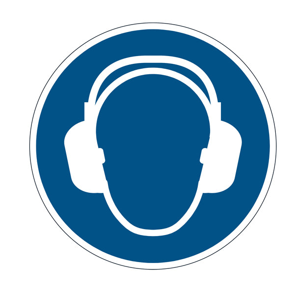 DURABLE - 1729-06 - Pittogramma adesivo - da terra - ''Indossare protezione auricolare'' - diametro 43 cm - Durable