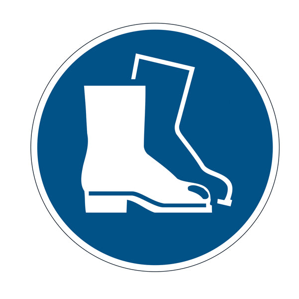 DURABLE - 1733-06 - Pittogramma adesivo - da terra - ''Calzature di sicurezza obbligatorie'' - diametro 43 cm - Durable