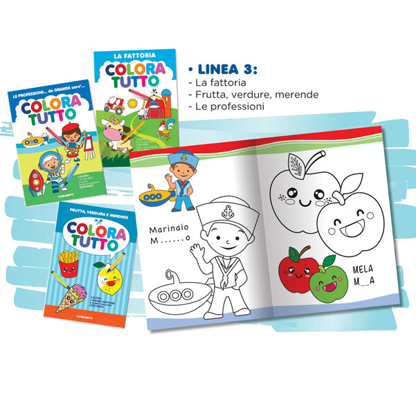 BLASETTI - 6244 - ALBUM DA COLORARE 24 FACCIATE TEMA LA FATTORIA, MERENDE E PROFESSIONI BLASETTI