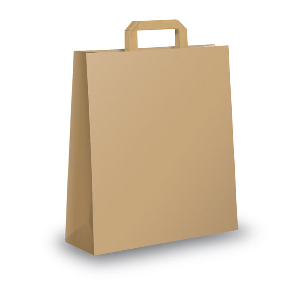 Mainetti Bags - 001642 - Shopper - maniglie piattina - 26 x 11 x 34,5 cm - carta kraft - avana - Mainetti Bags - conf. 350 pezzi - 87711 -  Conf. da 1 Pz.