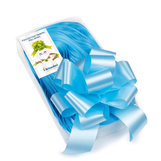 BRIZZOLARI - 00313306 - Nastri strip 6800 - in polipropilene - azzurro 06 - per fiocco autocomponibile - 50 mm - diametro 20 cm - Brizzolari - conf. 30 pezzi