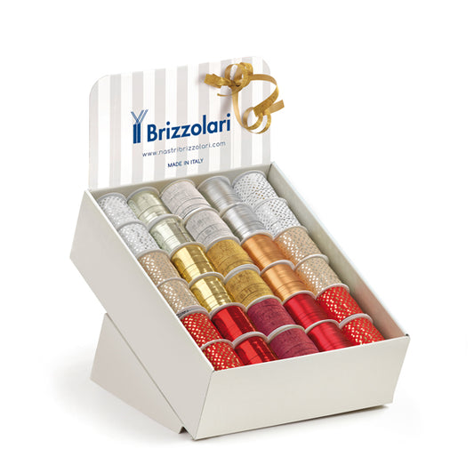 BRIZZOLARI - 01959600 - Rocche di nastro - in polipropilene - 10 mm x 10 mt - fantasie natalizie assortite - Brizzolari - conf. 60 pezzi