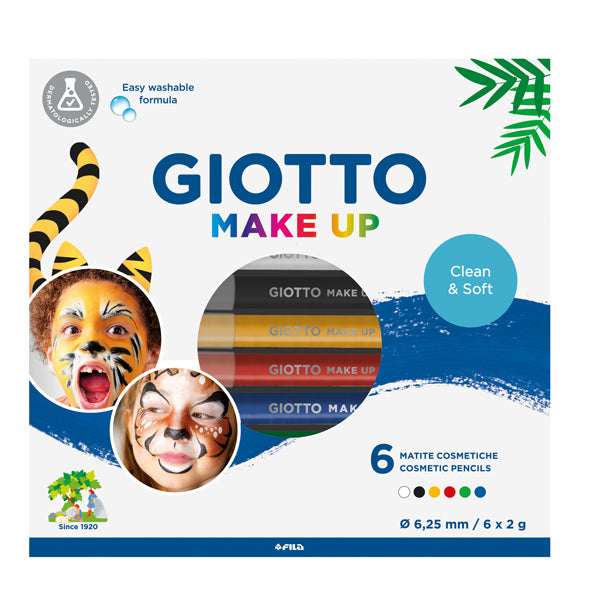 GIOTTO - 474000 - Matite cosmetiche Make Up - mina diam. 6,25 mm - colori classici - Giotto - conf. 6 pezzi