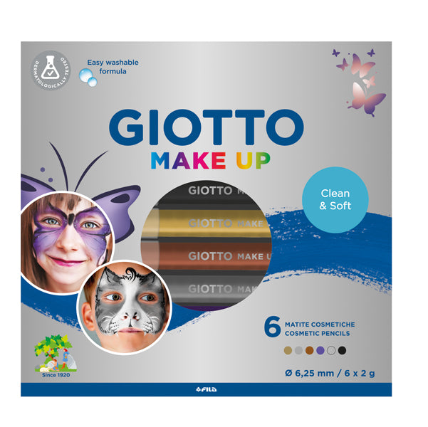 GIOTTO - 474100 - Matite cosmetiche Make Up - mina diam. 6,25 mm - colori metal - Giotto - conf. 6 pezzi