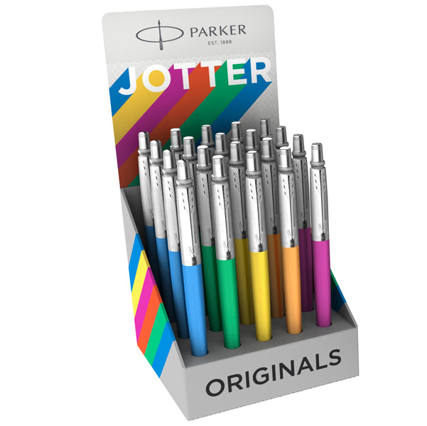 PARKER - 2075422 - Penna sfera Jotter Original Plastic - tratto M - colori fusto assortiti - Parker - expo 20 pezzi