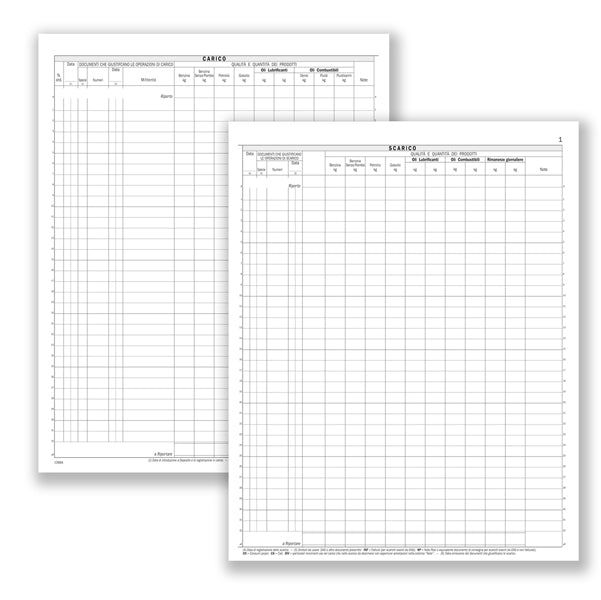 DATA UFFICIO - DU1366A0000 - Registro carico-scarico oli minerali - 49 pagine - 31 x 24,5 cm - DU1366A0000 - Data Ufficio