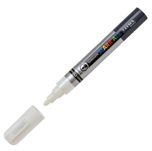 LYRA - L6820001 - Marcatore a base d'acqua Graduate Mark All  - punta tonda 2mm - bianco - Lyra