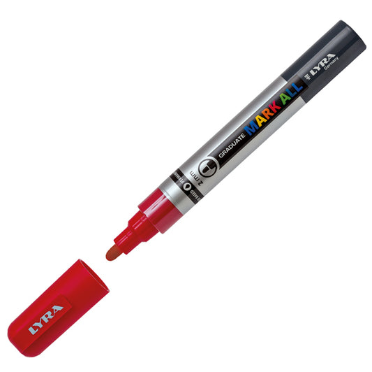 LYRA - L6820018 - Marcatore a base d'acqua Graduate Mark All  - punta tonda 2mm - rosso - Lyra