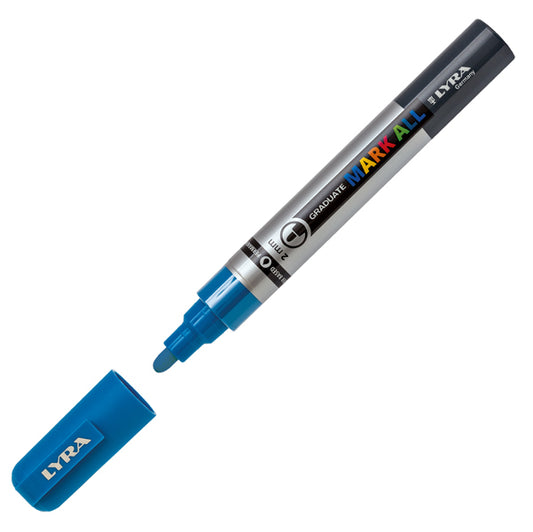 LYRA - L6820046 - Marcatore a base d'acqua Graduate Mark All  - punta tonda 2mm - azzurro - Lyra