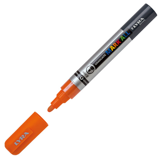 LYRA - L6820013 - Marcatore a base d'acqua Graduate Mark All  - punta tonda 2mm - arancione - Lyra