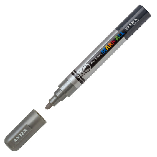 LYRA - L6820251 - Marcatore a base d'acqua Graduate Mark All  - punta tonda 2mm - argento - Lyra