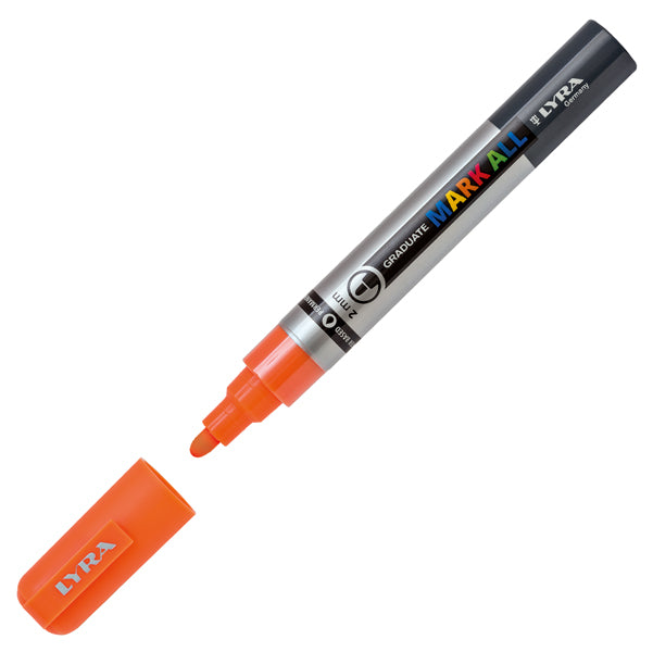 LYRA - L6820313 - Marcatore a base d'acqua Graduate Mark All  - punta tonda 2mm - arancione fluo - Lyra