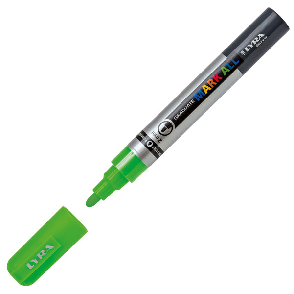 LYRA - L6820371 - Marcatore a base d'acqua Graduate Mark All  - punta tonda 2mm - verde fluo - Lyra