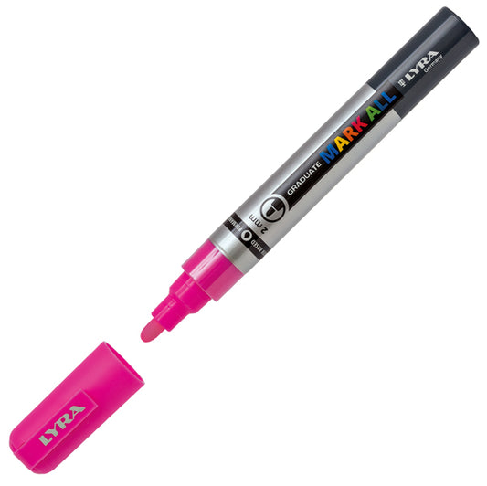LYRA - L6820328 - Marcatore a base d'acqua Graduate Mark All  - punta tonda 2mm - rosa fluo - Lyra