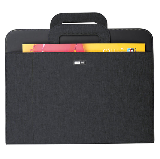 City Time - 61742 - Portablocco - tessuto - c-anelli - nero - 28,5x36 cm - City Time