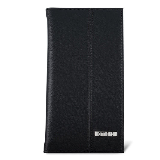 City Time - 4852-N - Portabiglietti da visita Professional - similpelle - nero - 12,5x23,5 cm - City Time